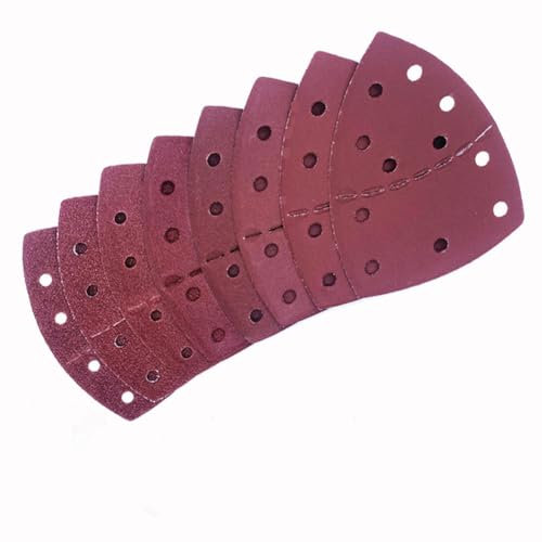 70 pezzi carta levigatrice triangolare, 11 fori, grana 40/60/80/120/180/240/400/600, triangoli di levigatura, carta abrasiva per levigatrice per Bosch PSM 100A /PSM 200 AES/PSM 18