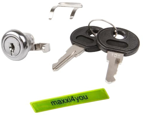 Ersatzschloss mit Federclip für Fahrradkoffer M-Wave Amsterdam inkl. maxxi4you Reflexband