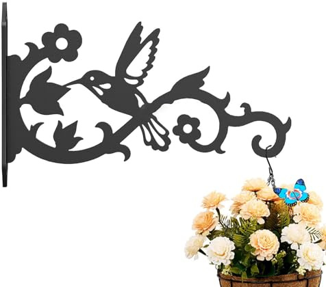 Birtern Support mural pour, crochets muraux pour avec motif colibri, support décoratif rustique pour décoration intérieure et extérieure, salon, salle de bain, chambre à coucher