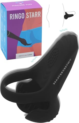 MySecretCase Anello Vibrante per Lei e Lui - Sextoys per Uomini, Cock Ring Sessuali per Coppie, Sextoy Pene, Sextoysys Coppia, Anello Fallico Erezione in SIlicone (Nero) (Starr)