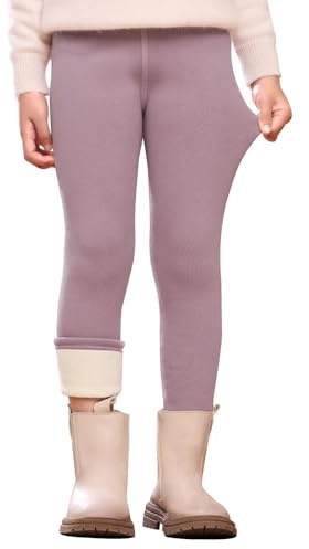 Vorvowry Legging Polaire Fille Pantalon Thermique Chaud Hiver Enfant Collant Doublé Molleton Souple et Épais