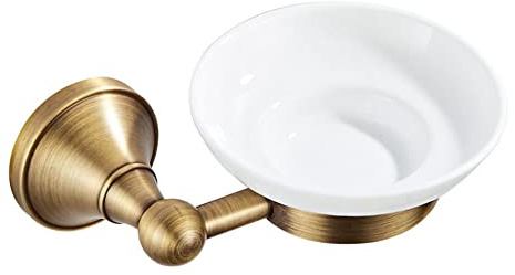 CAIONPLE Antiker Seifen Schalen Halter Bronze GebüRsteter Badezimmer Seifen Schalen Halter mit Keramik Schalen Halter für Badezimmer Toilette