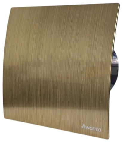 100mm Bathroom Extractor Fan, Gold Brushed Front Panel, 75m³/h Flow Rate, 26dB, IP-X4