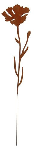 UNUS Spina a forma di fiore in metallo, altezza 105 cm, decorazione da giardino, effetto ruggine per aiuole, fiori e piante