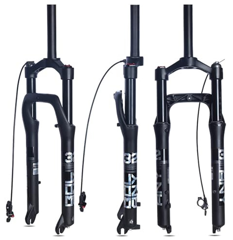 DHNCBGFZ 20/26 X 4,0 Zoll Fatbike-Federgabel Snowbike-Vorderradgabel Federweg 135 Mm Luftfedergabel Manueller/Ferngesteuerter Lockout 9-mm-Schnellspanner(RL,20)