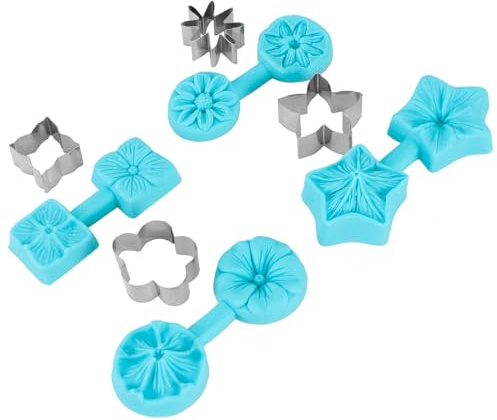 Jelquix Blumen-Schokoladenformen-Set aus Silikon mit Ausstecher für Einfaches Backen, Desserts in Hortensien-, Petunien-, Gänseblümchen- und Kirschform für Geburtstage, Babypartys, Hochzeiten