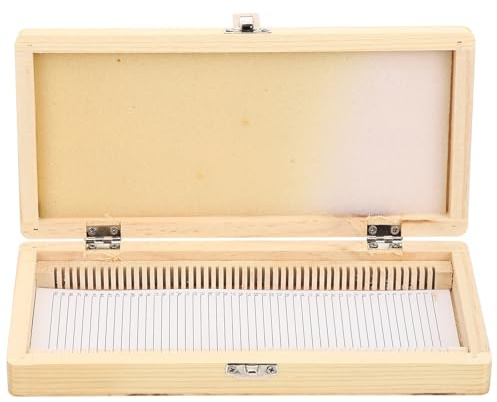 HOMSFOU Mikroskop Schieberspeicherbox Aus Holz Mit Nummerierten Fächern Und Inhaltsblatt Für Objektträger Aufbewahrung Im Labor in Der Schule Und Zu Hause 8.86X4.13X1.38 Zoll
