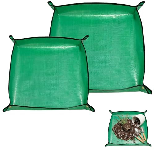 2 Pezzi Tappetino per Rinvaso, PE Tappetino per Piante, Tappetino per Piantare Per Piante da Set Giardinaggio per Interni, Verde (Verde)