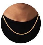 ZNBOH Collier Blé Homme Chaîne Argent/Or Acier Inoxydable Chaîne de Collier