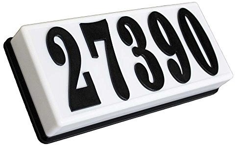 Qualarc SRP-AB01-BLK Serrano Low Voltage Plastic Rectangular Lighted Address Plaque with 4 inch Black Polymer Numbers