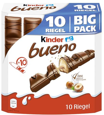 Kinder bueno Schokoriegel | 1 Big Pack mit 10 Riegeln (10 x 21,5 g)