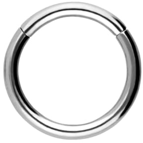 Piercingline - Piercing ad anello in acciaio chirurgico con chiusura a scatto, per setto nasale, helix, trago, colore e dimensioni a scelta, colore: argento, cod. SLX280-SI-2,5-18