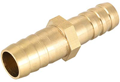 sourcing map Conector Manguera de Lengüeta, Reductor de Latón Recto, Reductor Manguera, Adecuado para Tubería de Diámetro 12mm a 10mm, Adaptador Manguera