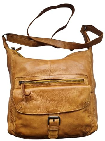 Bear-Design Shopper Beuteltasche Schultertasche Anna CL32612 gewaschenes Leder Vintage Used Look 30/27/9 cm