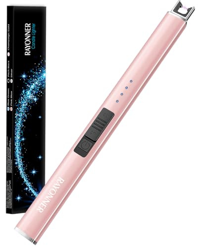 RAYONNER Electric Candle Lighter USB Plasma Arc Windproof Rose Gold