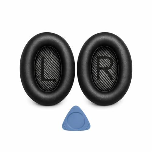 YOCOWOCO Replacement Ear Pads for Bose QC35 and QC35 II | EarPads Cushions with Noise Isolation Memory Foam, Softer Protein Leather, Added Thickness