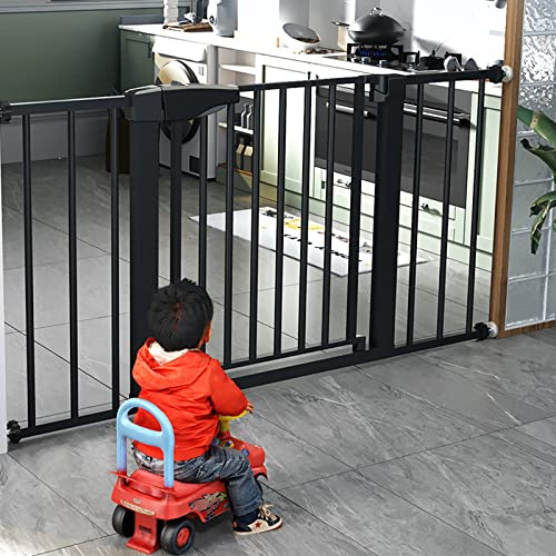 Druckmontiertes Sicherheitstor,Treppenschutzgitter für Babys und Hunde,Ausziehbares Schutzgitter,Extra breites Flurtor mit Auto-Close,Ideal für Kinder und Haustiere (188-195cm/74-76.8in)