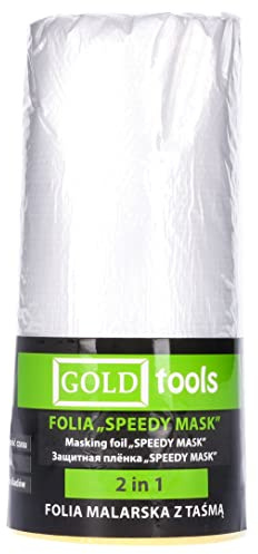 ToolSpace | Film de Masquage avec Bande Adhésive | 110 cm x 33 m | Film transparent de Protection Contre la Poussière | Masker avec Ruban de Masquage | Ruban de Peinture avec Bache de Protection