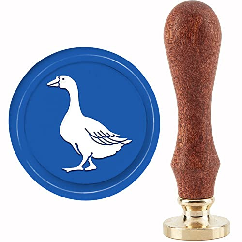 craspire Wachssiegelstempel Gans Siegelwachsstempel Tier 30 mm Retro Vintage Abnehmbarer Messingstempelkopf Mit Holzgriff Für Hochzeitseinladungen Halloween Weihnachten Thanksgiving