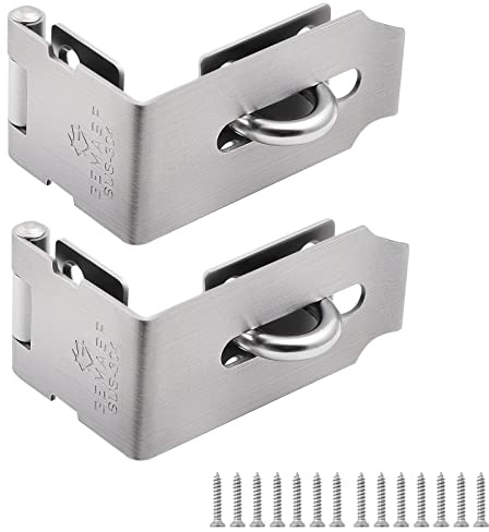 GEMASP Überfalle Rechter Winkel, Solider 304-Edelstahl-Türriegel, Geeignet Für Aktenschränke, Schreibtischschubladen Und Mehr (2er-Pack, Groß
