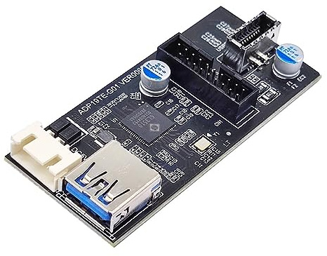 chenyang Adaptador PCBA multiplicador de puerto USB 3.0 de 19/20 pines a USB 3.0 de 19/20 pines y USB 3.1 tipo E HUB con cable de alimentación SATA