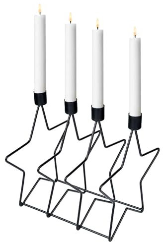 Moderner Adventskranz Meligne handgemacht aus Metall in Schwarz 22 cm
