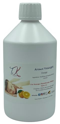500ml Aroma Massageöl - Orange für Massage, Physiotherapie, Wellness, Sport in Pharma Qualität