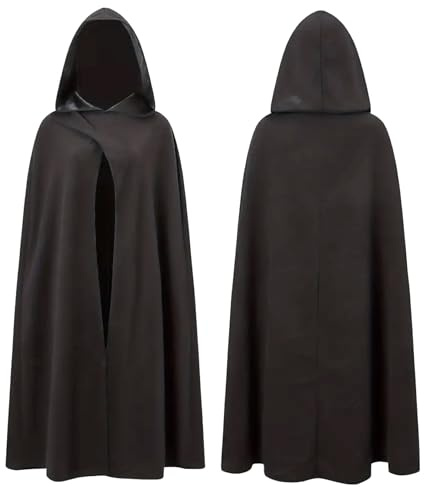 Vampir Kostüm - Umhang schwarz mit Kaputze - Verkleidung für Halloween & Fasching & Karneval - Kinder & Erwachsene
