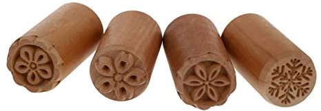 Amosfun 8 Stk Backstempel baking form unikal Kuchen-Dekoration cake decoration keksstempel Fondant-Stempel Stempel für Mondkuchen traditioneller chinesischer Stempel Dessertstempel hölzern