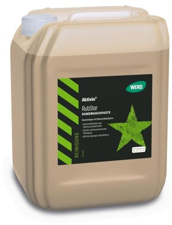 WERO Aktivin® RubStar Handreiniger 10 Liter | Handwaschpaste mit Naturreibekörpern gegen Öl, Fett und Werkstattverschmutzungen