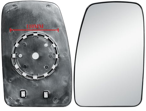 Remplacement Côté Conducteur Gauche 110 mm Rond Rétroviseur Extérieur en Verre Chauffant avec Plaque Arrière en Verre pour Renault Master Opel Movano Nissan NV400 Primastar 2006-2024
