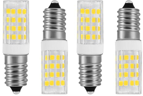 E14 LED 3 W entspricht einer 40-W-Glühlampe (350 LM). Ideal als Ersatz für Dunstabzugshaubenleuchten, Schreibtischlampen, Nähmaschinenlampen und Wandleuchten. Nicht dimmbar. (Kaltweiß 6000k, 4er-Pack)