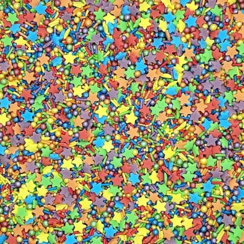 Sprinkles By Post. Rainbow cupcake sprinkles mix (50g). Edible Pride Birthday cake decorations for home baking. Unicorn themed kids party cookie toppers.
