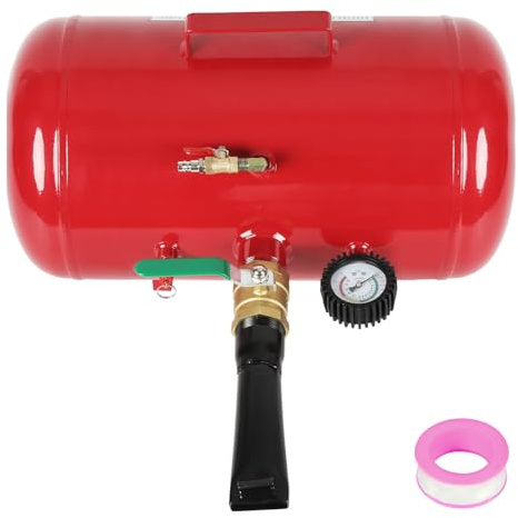 Vkechh Compressore pneumatici Airbooster 40L, gonfiatore ad aria compressa per pneumatici, 8 bar di pressione di lavoro, 10 bar di pressione massima, in acciaio per auto, camion, SUV, trattore, camper