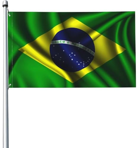 Bandiera Del Brasile Bandiere Da Giardino Durevole Bandiere Di Benvenuto Divertente Garden Flag Per Fattoria Patio Interni 90X150Cm