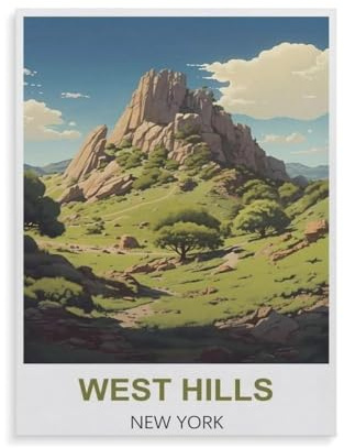 Klassisches Puzzle 3D Puzzle DIY Kit Papier Spielzeug Einzigartiges Geschenk，West Hills New York，Klassisches Puzzle 3D Puzzle DIY Kit Papier Spielzeug Einzigartiges Geschenk（38x26cm）-HH51