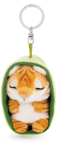 Sleeping Pets Porte-clés, 8 cm, motif hibou, dans un panier, Multicolore, Compagnon en peluche pour sac à dos ou sac, porte-clés pour petits et grands