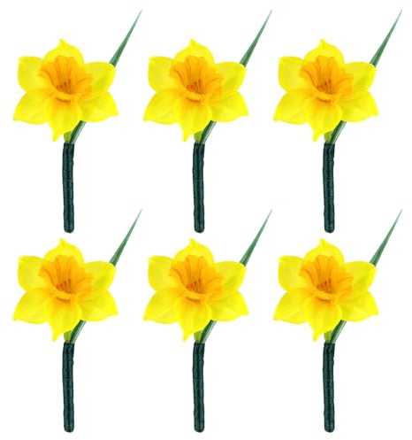 6 pcs Daffodil Lapel Badge Daffodil Brooch Wales St Davids Day Traditional Welsh Lady Costume Accessories Lapel Souvenir for Women