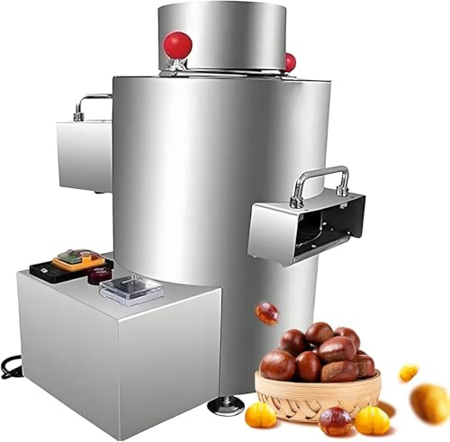 JKJZSALJ Máquina Descascaradora De Castañas, Peladora Eléctrica De 550 W con Separador De Almendras, Capacidad De 40 Kg/H, 12 Cuchillas para El Procesamiento Comercial De Castañas.
