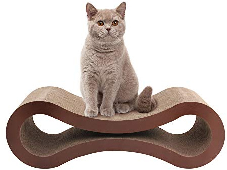 Pet Prime Large Cat Scratcher Lounge Bed 82 x 26.5 x 26.5 cm Cardboard Cat Scratching Pad Kitten Lounger Scratcher Sofa for Large Medium Small Cats