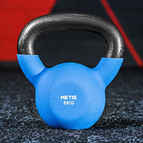 METIS Neopren Kettlebell - von 4kg bis zu 20kg | Training für Zuhause & Fitness verbessern | Gewichte Werden separat verkauft oder als komplettes Set