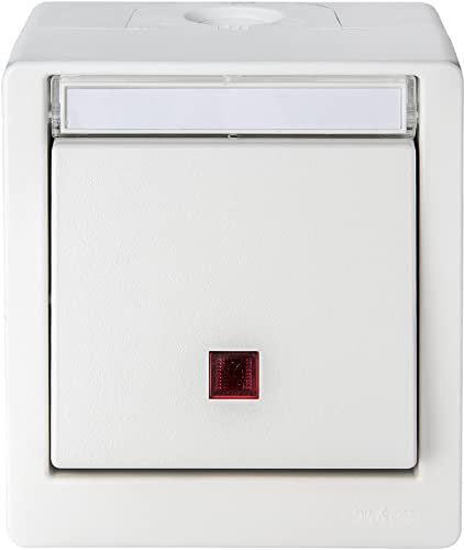 OPUS® RESIST Kontrollschalter Ausführung Kontrollschalter Aus/Wechsel, rote Linse, Farbe reinweiß