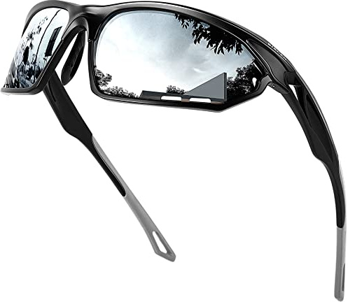 Bircenpro Sport Sonnenbrille für Herren Polarisiert: UV Schutz Verspiegelt Sportbrille für Männer Baseball Radfahren Fahren Angeln Golf Motorrad Laufen