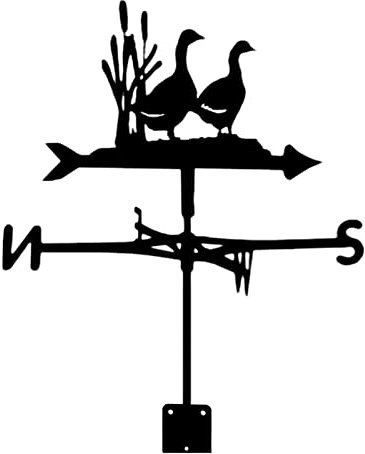 ANCHA Store Canard Girouettes, Girouette Noire, Outil Professionnel de Mesure de la Direction du Vent, pour Installation de Toit de Jardin Extérieur