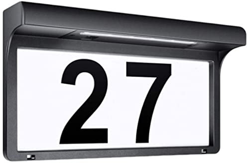 ULTECHNOVO Solar-hausnummernschild Mit Beleuchtung Solarbetriebenes Adressschild Für Draußen Beleuchtetes Nummernschild Für Haus Garten Terrasse Wandmontage