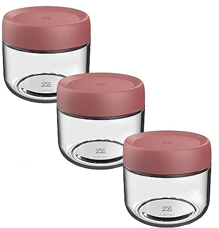 Eidoct 3-Pack 10oz Overnight Oats Jar Glass Jar with Lid Breakfast Pots | Overnight Oats Container, Yogurt Jars, Leakproof Oatmeal Salad Jars, for Breakfast Cereal Milk Fruit, Red