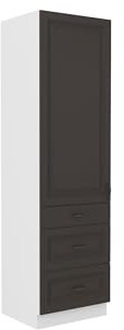 Kuechen-preisbombe Küchen Hochschrank 60 cm Stilo Grau Weiss Küchenzeile Küchenblock mit Schubladen