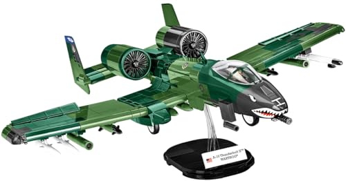 COBI A-10 THUNDERBOLT II™ WARTHOG®, Maßstab 1:48, 667 Teile | Bedruckt (Pad Printed), Unterflügelbewaffnung, Ständer, Tarnlackierung im Stil „Operation Desert Storm”, EU-gefertigt, ab 8+