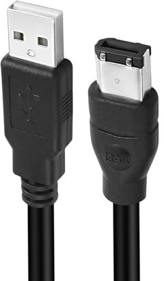 Hanprmeee Firewire 1394 6 Pin to USB Adapter Cable, Firewire IEEE 1394 6 Pin Male to USB 2.0 Type A Male Data Transfer Converter Cable for Printer, Digital Camera,Hard Disk 3M
