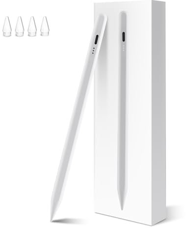 Stift für iPad Apple (2018-2025)–Hochpräzise, 2X Schnellladung, 3 LED-Anzeige, Handballenabweisung, Magnetisch, Stylus Pencil für iPad 11/10/9/8/7/6, Air 3/4/5/M2/M3, Pro 12.9/M4/11/13, Mini 5/6